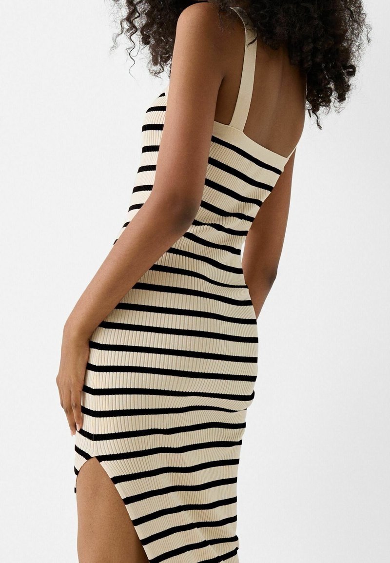 bershka striped midi dress Bandeau midi dress - Women