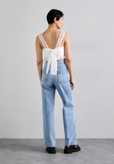 sandro BRASSIERE A VOLANTS ET GALONS COEUR - Top - blanc