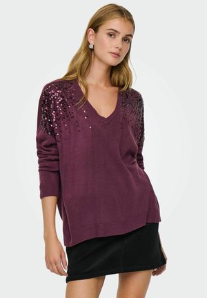 PULLOVER ONLSTARRY - Pullover - mauve wine