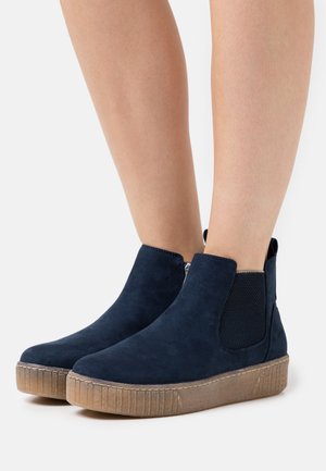 Enkellaarsjes met plateauzool - navy