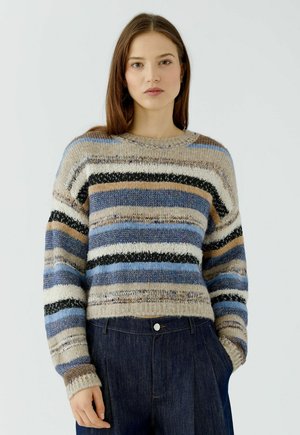 Oui, Strickpullover - lt brown blue
