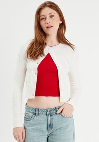 Cache Cache MIT LANGEN ÄRMELN ZOPFMUSTER - Strickjacke - ecru