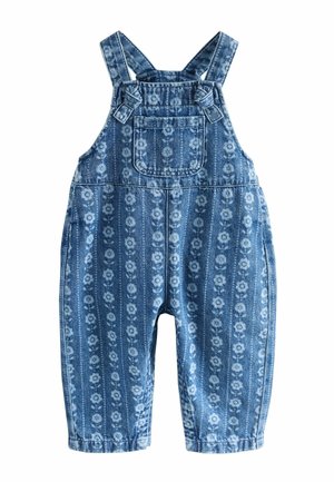 FLORAL PRINT - Latzhose - mid blue