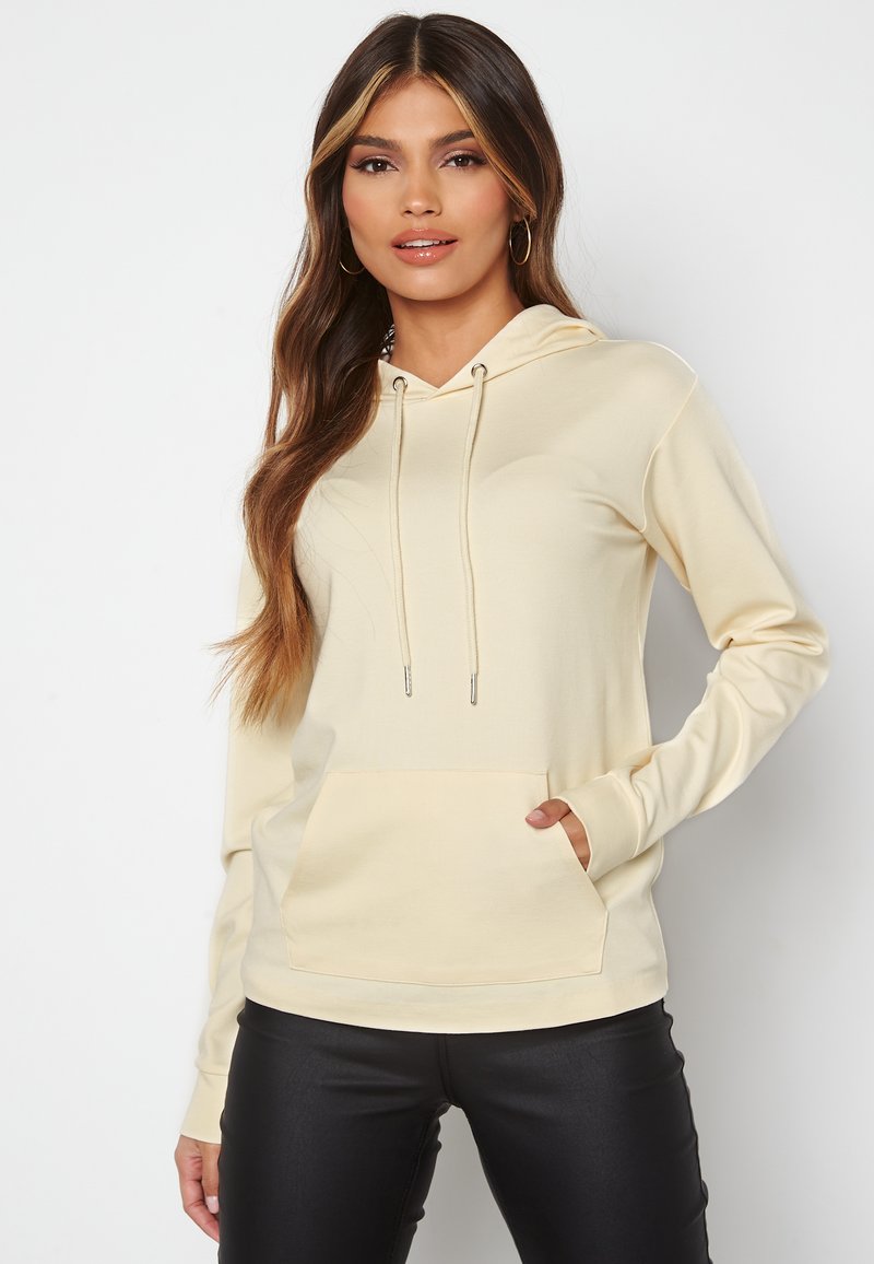 Bubbleroom LONG SLEEVE HOODY TOP - Felpa con cappuccio - white