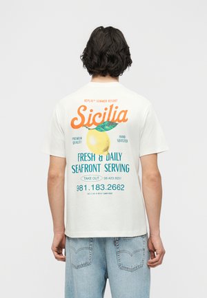 Tricou cu imprimeu - natural white