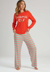 Loungeable MAMA ELF LONG SLEEVE AND PANT PYJAMAS - Conjunto de pijama - red