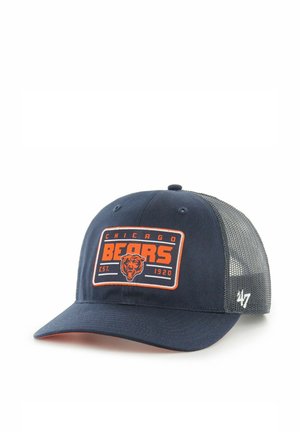 Berretto blu navy dei Chicago Bears con toppa arancione, retro in rete e visiera curva, con scritto "Chicago Bears Est. 1920" e emblema con testa d'orso.