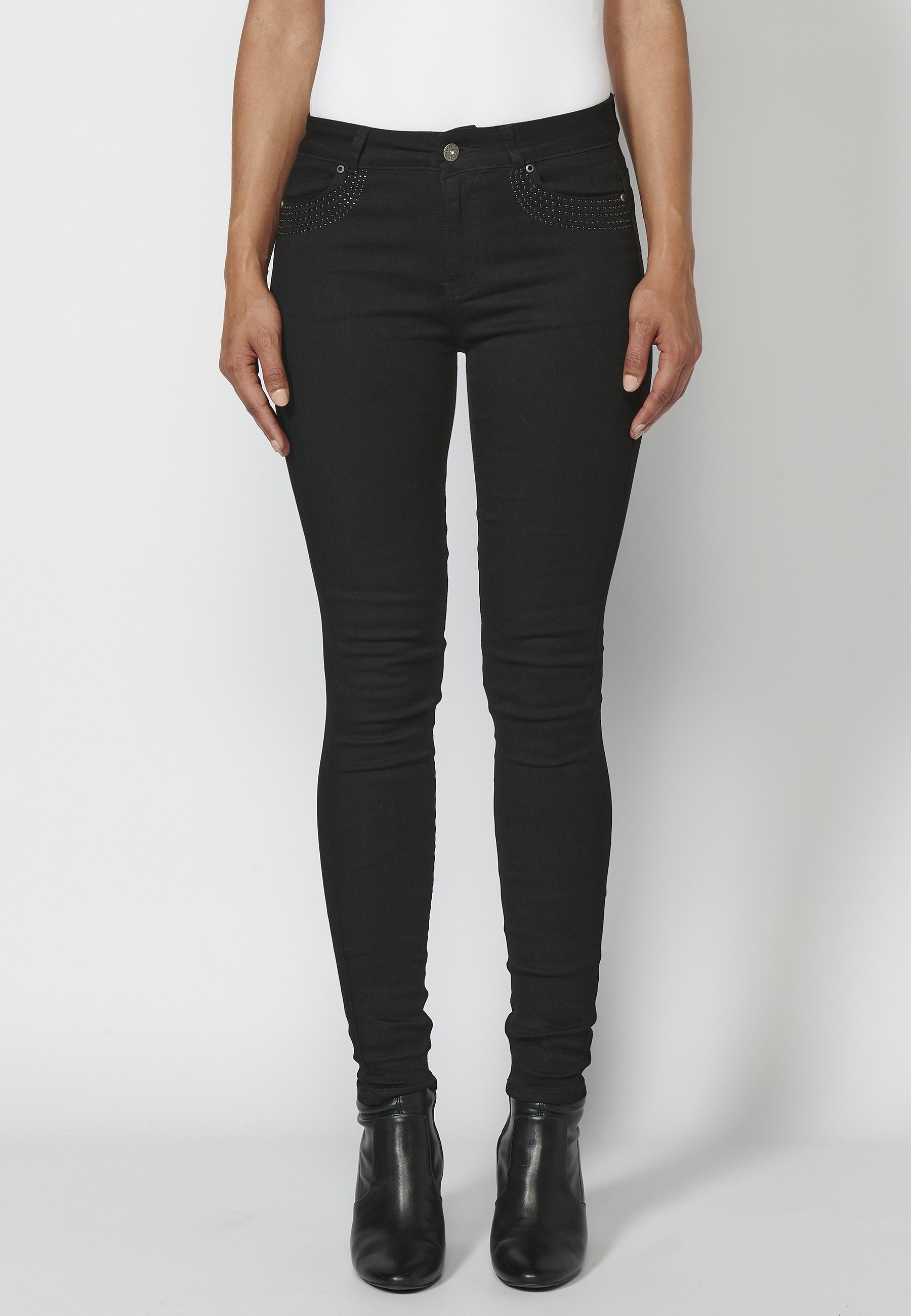 Pantalón Vaquero Mujer Slim Push Up - Tiro Medio, Con Bordado Brillante, Estilo Urbano Y Ajuste Perfecto