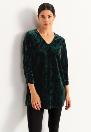 Cellbes of Sweden WITH GATHERED SLEEVE - Tunika - dark green patterned