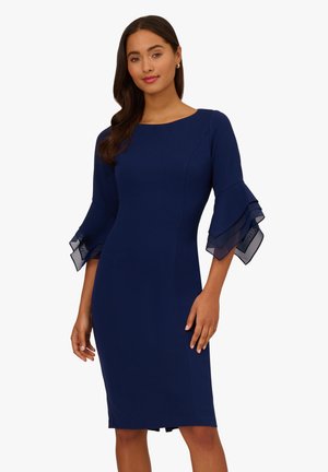 CREPE TIERED SLEEVE - Strickkleid - navy sateen