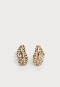 MINI WAVE PAVE EARRING - Náušnice - light brass/crystal