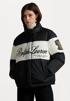 SCRIPT LOGO PUFFER JACKET - Ľahká bunda - black/white