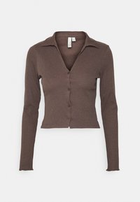 EFFORTLESS BUTTON - Casaco de malha - brown