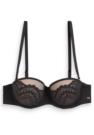 Next TRAPPED LACE SMOOTH STRAPLESS BRA - Balconette podprsenka - black