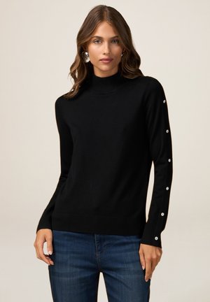 Oltre LUPETTO CON BOTTONI GIOIELLO - Pullover - nero