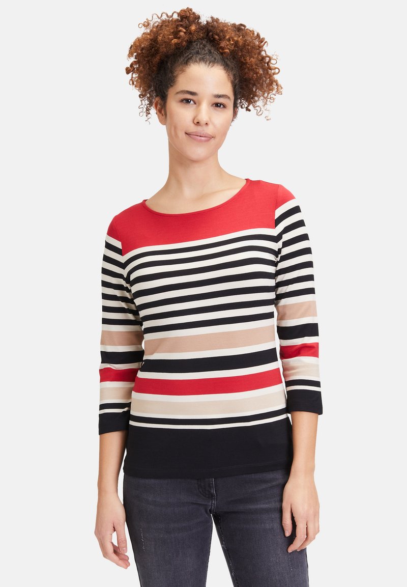 Betty Barclay MIT U-BOOT-AUSSCHNITT - Langarmshirt - rot schwarz