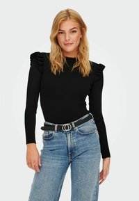 ONLY ONLSIA SALLY RUFFLE PULLOVER - Trui - black