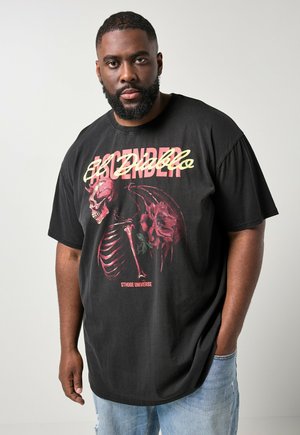 HALF-SLEEVE VINTAGE LOOK GLOW  - T-shirt print - black