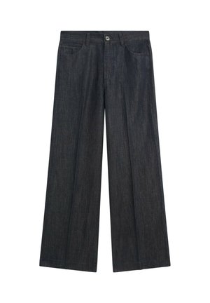 Massimo Dutti, HIGH-WAIST PALAZZO DENIM PANTS CO-ORD - Wide leg - dark blue