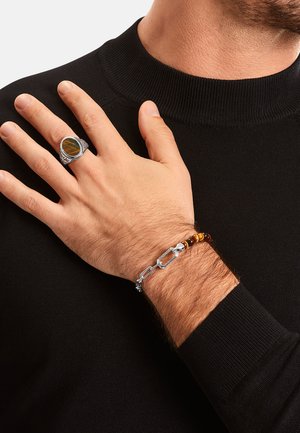 THOMAS SABO ARMBAND MIT BRAUNEN BEADS GESCHWÄRZT - Bracelet - silberfarben braun