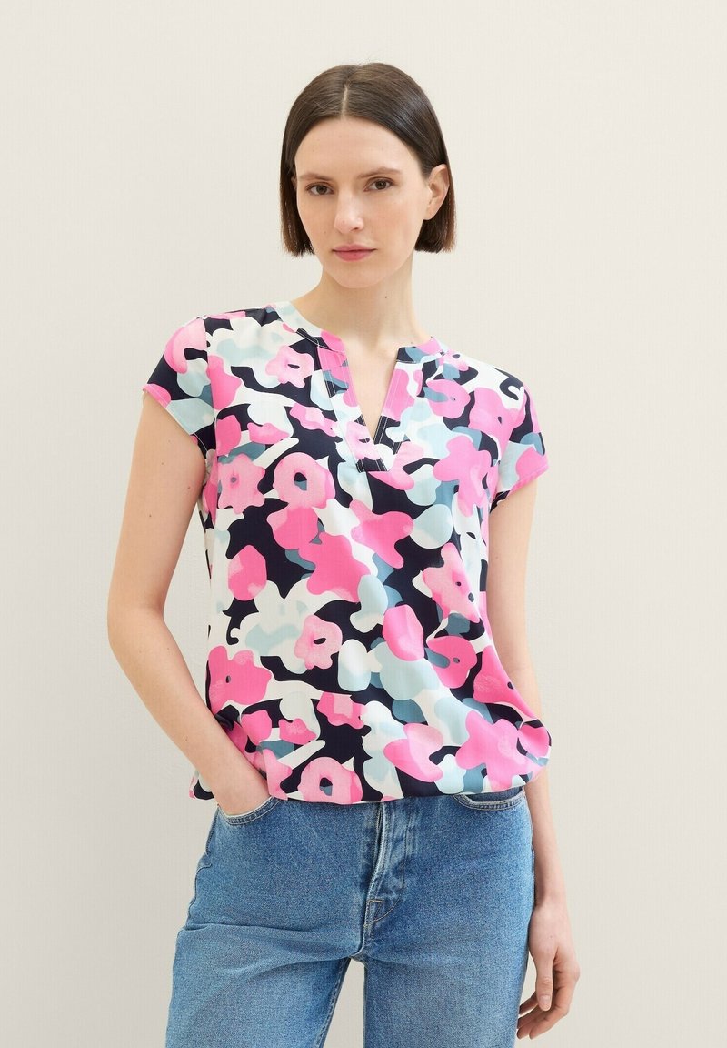 TOM TAILOR Blůza - pink colorful floral design