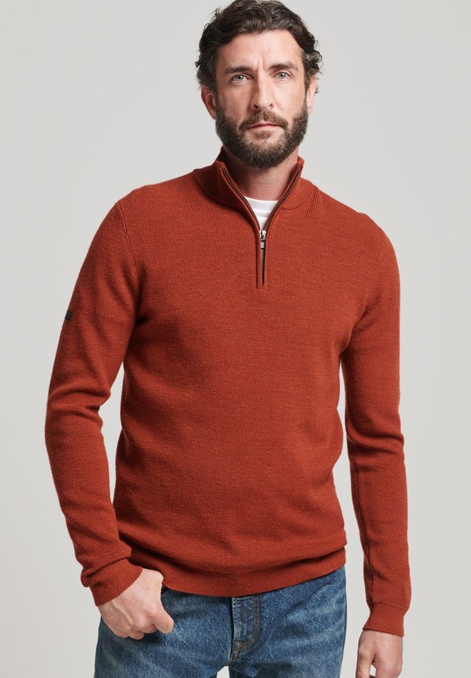 Superdry - HALF ZIP - Pullover - bombay brown, Agrandir