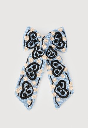 HEARTY BEADED BOW CLIP - Broš - kentucky blue