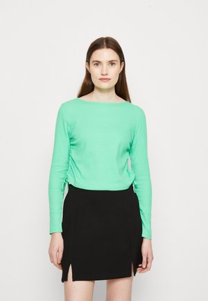 TOM TAILOR DENIM ROUCHING DETAIL - Top s dlhým rukávom - strong green