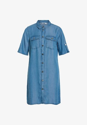 VILA, SHORT DRESS VIMAI SHORT SLEEVED - Farmerruha - medium blue denim