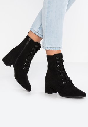 Botines con cordones - black