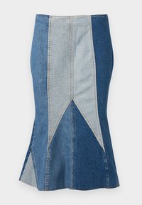 FLORANIA CALOTTE - Pouzdrová sukně - jeansblau patchwork