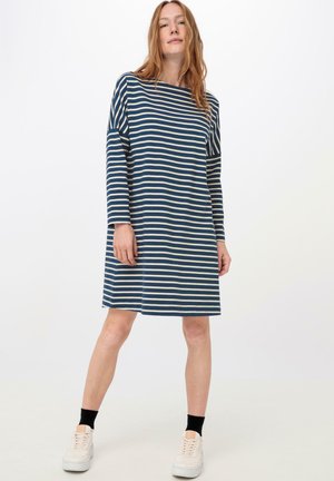 STRIPED DRESS - Jerseyklänning - tiefseeblau