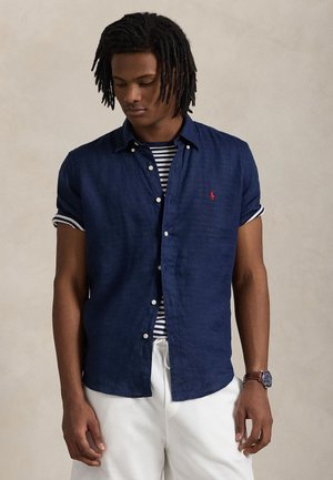 CUSTOM FIT LINEN SHIRT - Camicia - newport navy