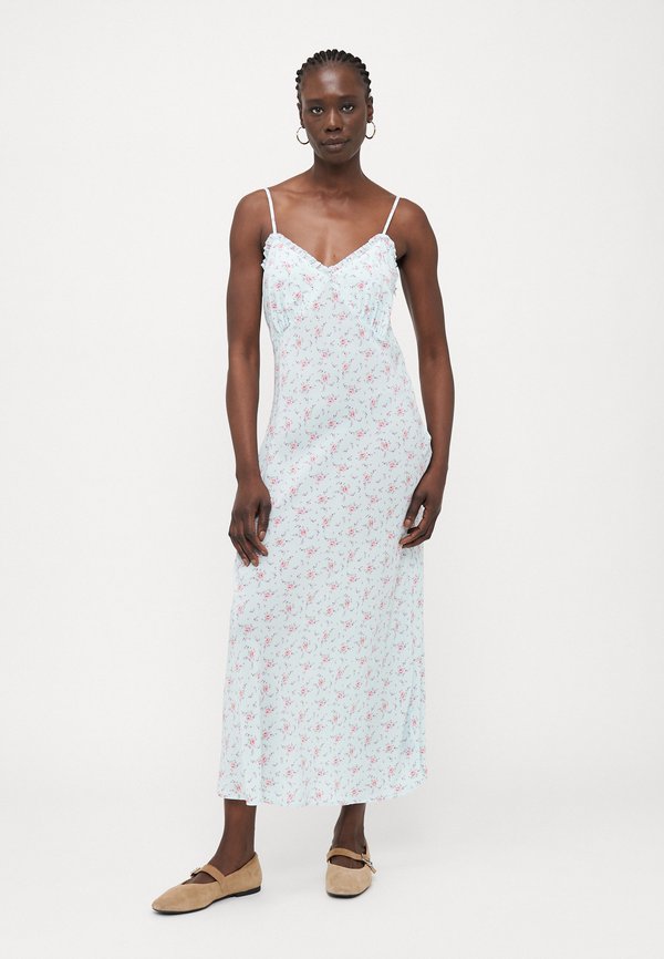 RUFFLE TRIM SLIP DRESS - Maxi dress - mint