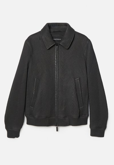 Emporio Armani BLOUSON JACKET - Leren jas - anthracite