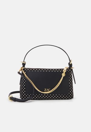 ZIP TOP CROSSBODY - Axelremsväska - black/white