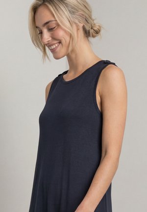 Street One, KNIELANGES KLEID MIT RUNDHALS UND KNOPFDETAIL - Robe en jersey - darkest blue