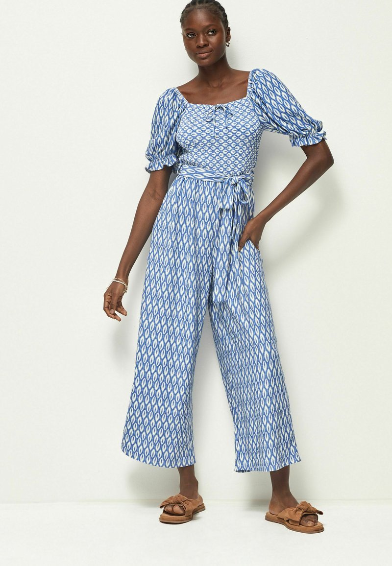Next SHORT SLEEVE - Overal - blue ikat print