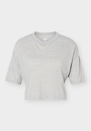Even&Odd active, ACTIVE LIGTHWEIGHT CROPPED TEE - T-Shirt basic - mottled light grey