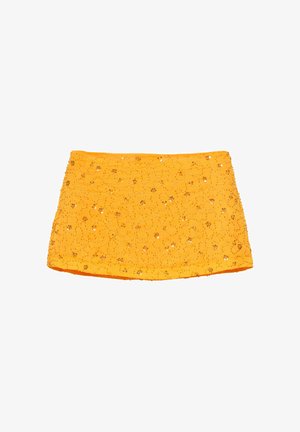 PULL&BEAR, SEQUIN - MINI SKIRT - Jupe trapèze - orange