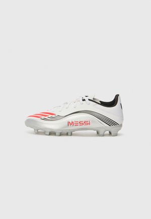 F50 MESSI LEAGUE UNISEX - Tvarované kopačky so štupľami - white/lucid red/silver-coloured