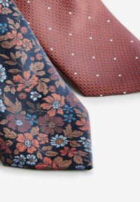 Next TEXTURED WITH 2 PACK REGULAR - Tie - rust orange floral polka dot