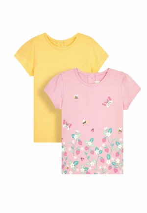 JoJo Maman Bébé 2-PACK  - REGULAR FIT - Trükipildiga T-särk - pink strawberry garden & yellow