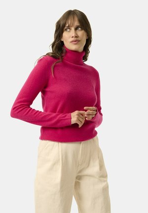 Just Cashmere COL ROULÉ - Svetr - fuchsia