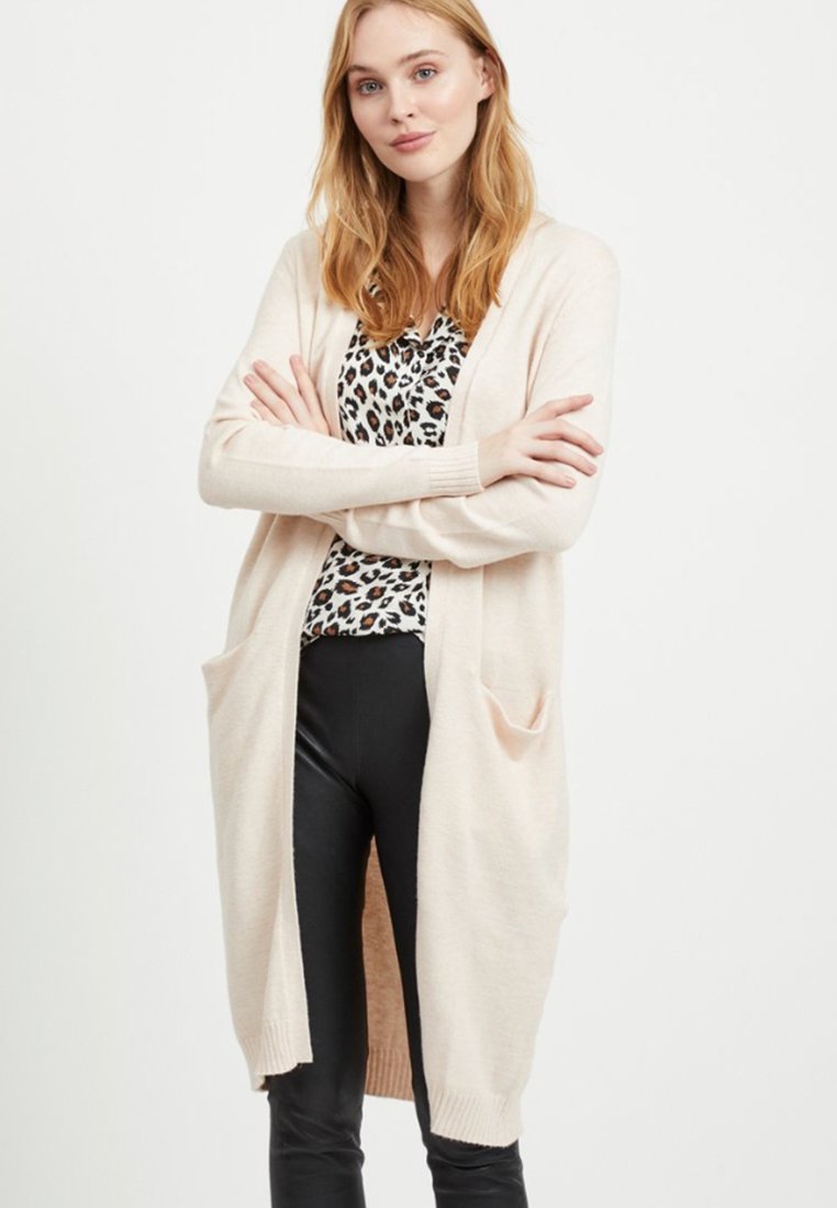VILA VIRIL LONG CARDIGAN - Cardigan - beige