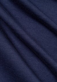 Dark navy knit fabric with a ribbed texture, showing soft folds and a smooth, even appearance. Suitable for clothing or upholstery.