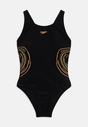 GIRLS PLACMEMENT MUSCLEBACK - Maillot de bain - blak/nectarine/country green