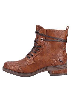 Lace-up ankle boots - cognac