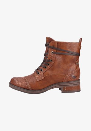 Bottines à lacets - cognac