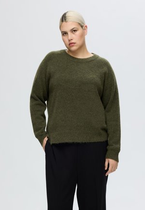 Selected Femme LULU O-NECK - Džemperis - kalamata melange